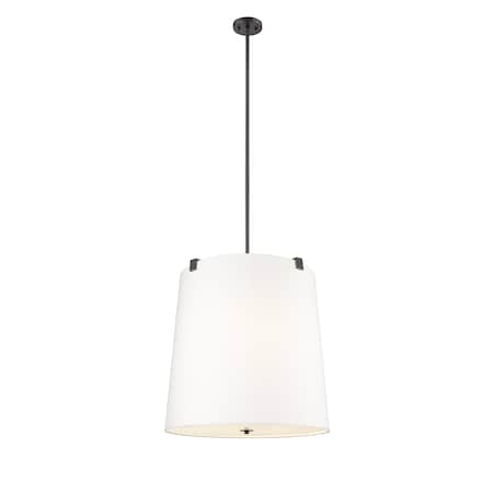Z-Lite Weston Pendant, 6-Light, 24 In.W x 24 In.H, Matte Black/White Linen 3501P24-MB